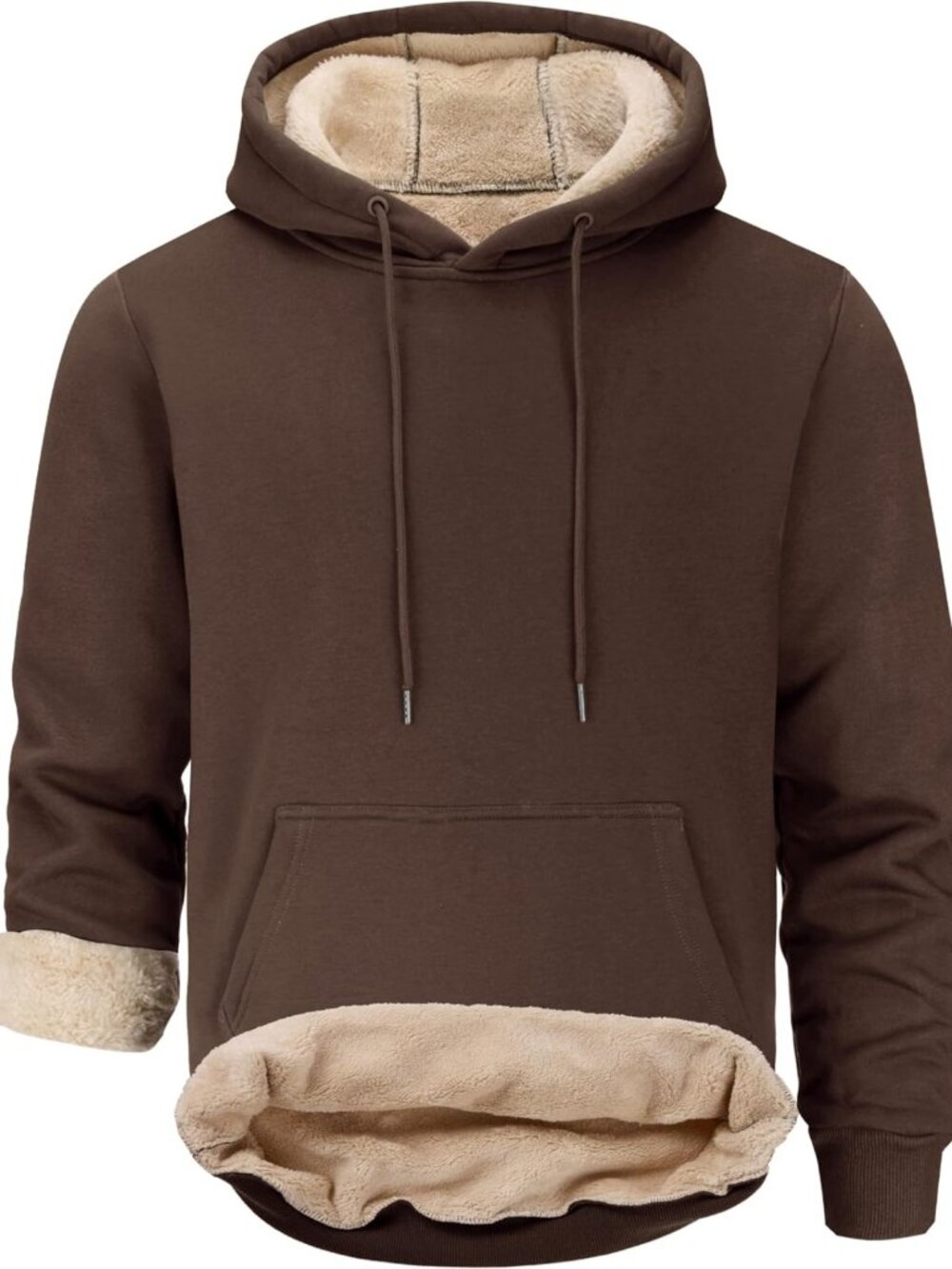 Men's Sherpa Lined Hoodie Pullover Casual Hooded Sweatshirts